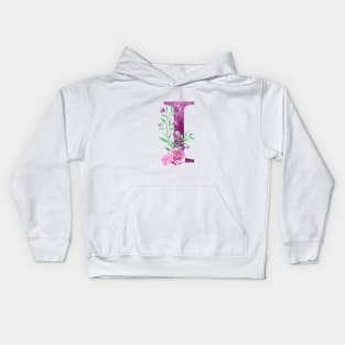 Floral Monogram i Beautiful Rose Bouquet Kids Hoodie